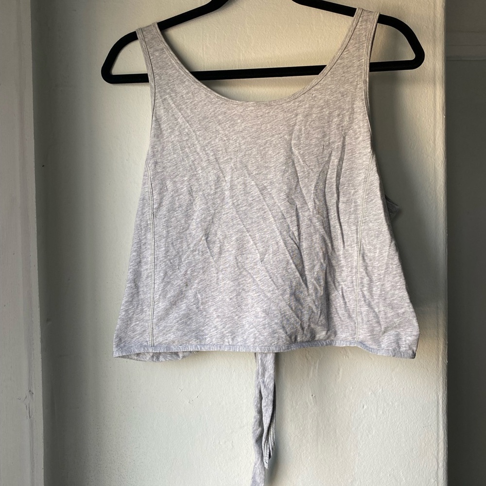 Lululemon Grey Cropped All Tied Up Tank Top